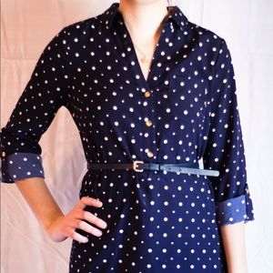 Blue polka dot dress